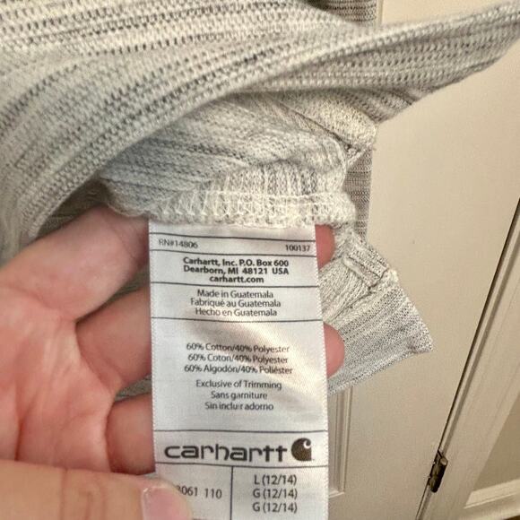 Carhartt Gray Pullover Hoodie Women's S/M Button Henley Pocket Gorpcore Casual - Picture 6 of 10